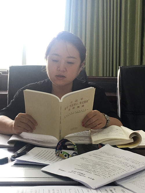 党支部书记陶婷婷领学